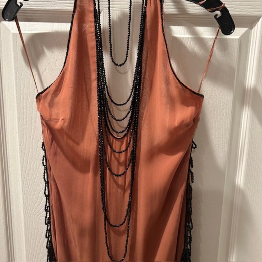 ZARA Collection Beaded Halter Top. The Beading Detail is Extraordinary.